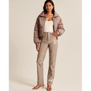 A+F 90s Straight Ultra High Rise Patent Leather Straight Leg Pants